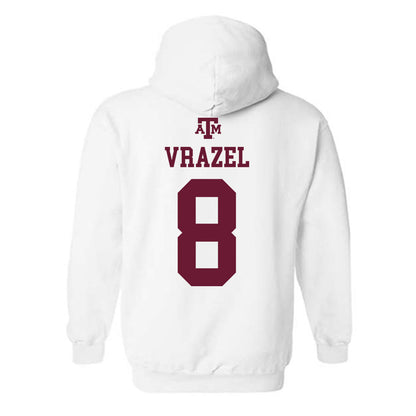 Texas A&M - NCAA Softball : Francessca Vrazel - White Out 2026 Hooded Sweatshirt-1