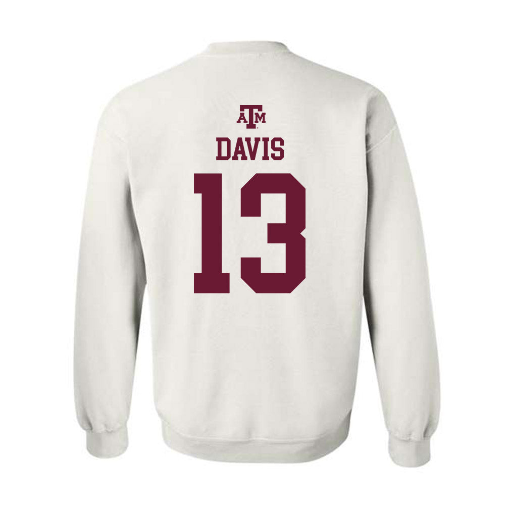 Texas A&M - NCAA Football : Myles Davis - White Out 2026 Crewneck Sweatshirt-1