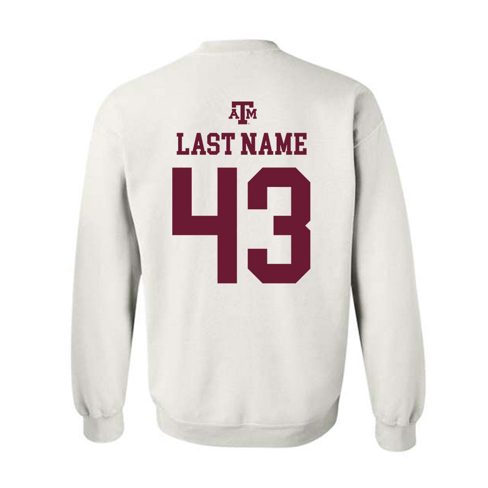 Texas A&M - NCAA Football : Carter Braugh - White Out 2026 Crewneck Sweatshirt-1