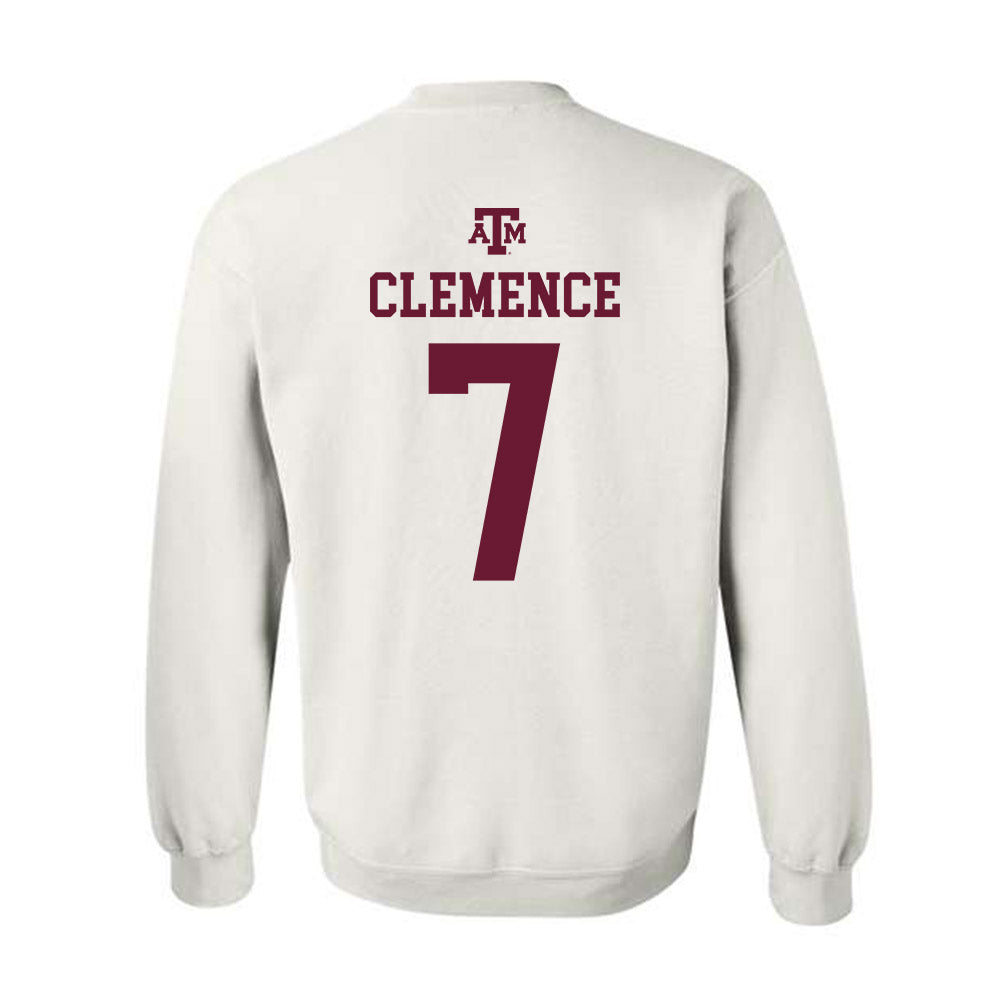 Texas A&M - NCAA Men's Basketball : Zach Clemence - White Out 2026 Crewneck Sweatshirt-1
