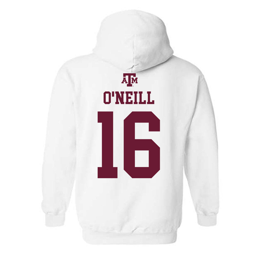 Texas A&M - NCAA Football : Miles O'Neill - White Out 2026 Hooded Sweatshirt-1