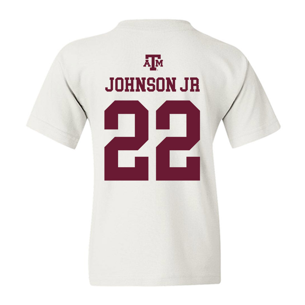 Texas A&M - NCAA Football : Rashad "Tom Tom" Johnson Jr - White Out 2026 Youth T-Shirt-1