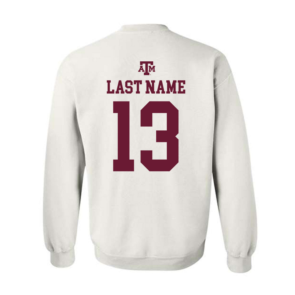 Texas A&M - NCAA Football : Brady Hart - White Out 2026 Crewneck Sweatshirt-1
