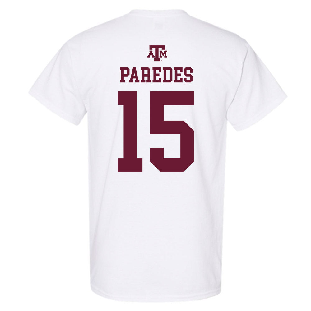 Texas A&M - NCAA Women's Soccer : Adelaide Paredes - White Out 2026 T-Shirt-1
