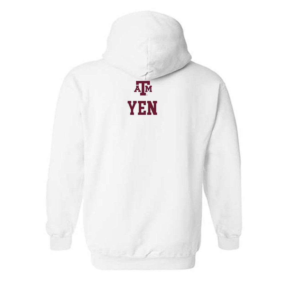 Texas A&M - NCAA Women's Golf : Natalie Yen - White Out 2026 Hooded Sweatshirt-1
