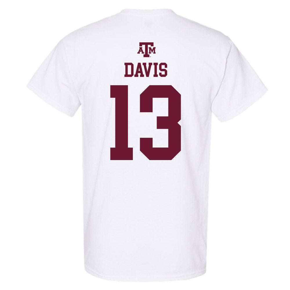 Texas A&M - NCAA Football : Myles Davis - White Out 2026 T-Shirt-1