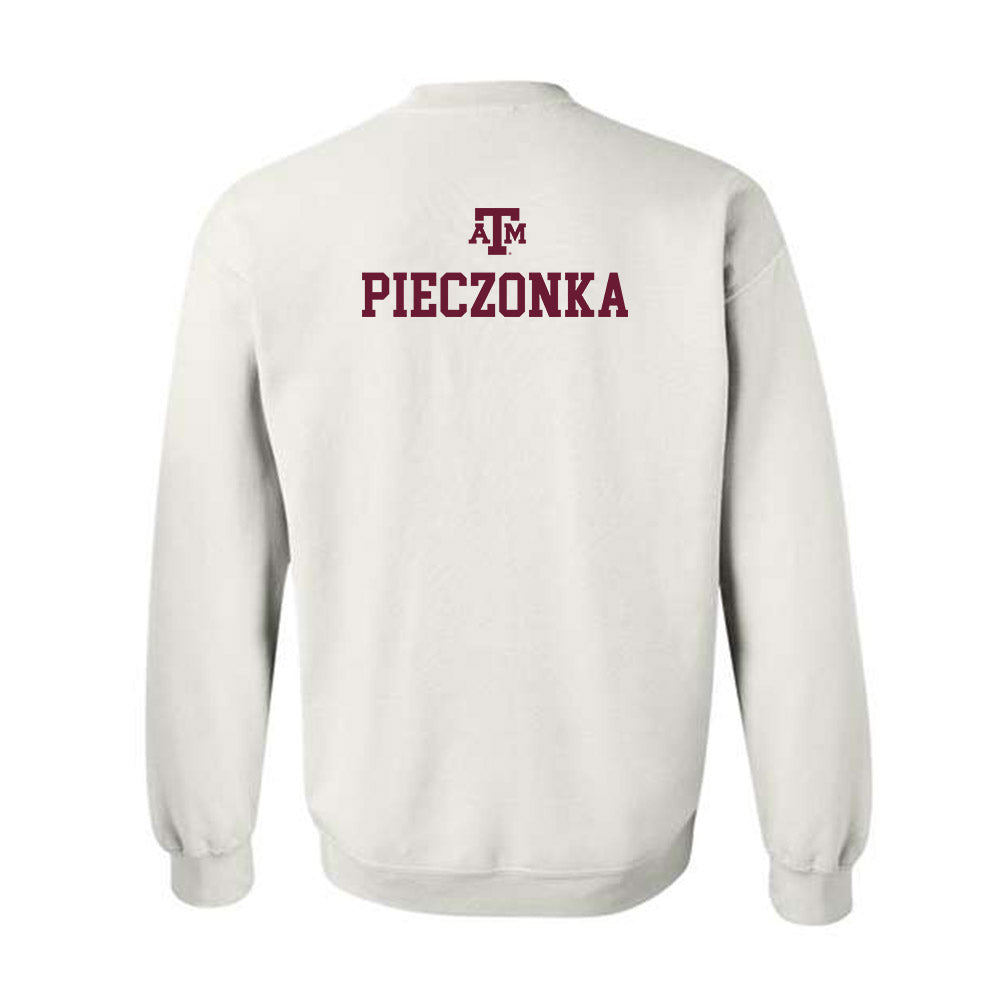 Texas A&M - NCAA Men's Tennis : Filip Pieczonka - White Out 2026 Crewneck Sweatshirt-1