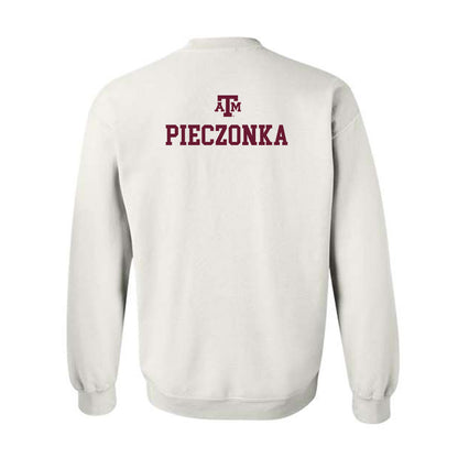 Texas A&M - NCAA Men's Tennis : Filip Pieczonka - White Out 2026 Crewneck Sweatshirt-1