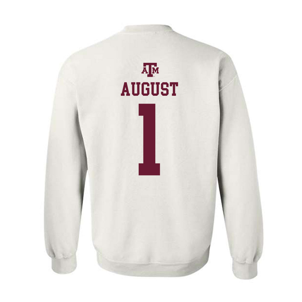 Texas A&M - NCAA Women's Soccer : Makenna August - White Out 2026 Crewneck Sweatshirt-1