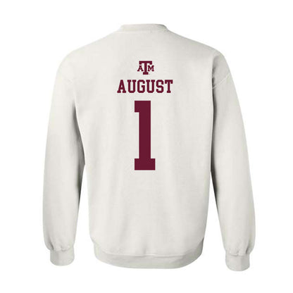 Texas A&M - NCAA Women's Soccer : Makenna August - White Out 2026 Crewneck Sweatshirt-1