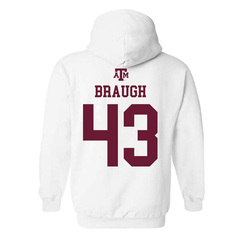 Texas A&M - NCAA Football : Carter Braugh - White Out 2026 Hooded Sweatshirt-1