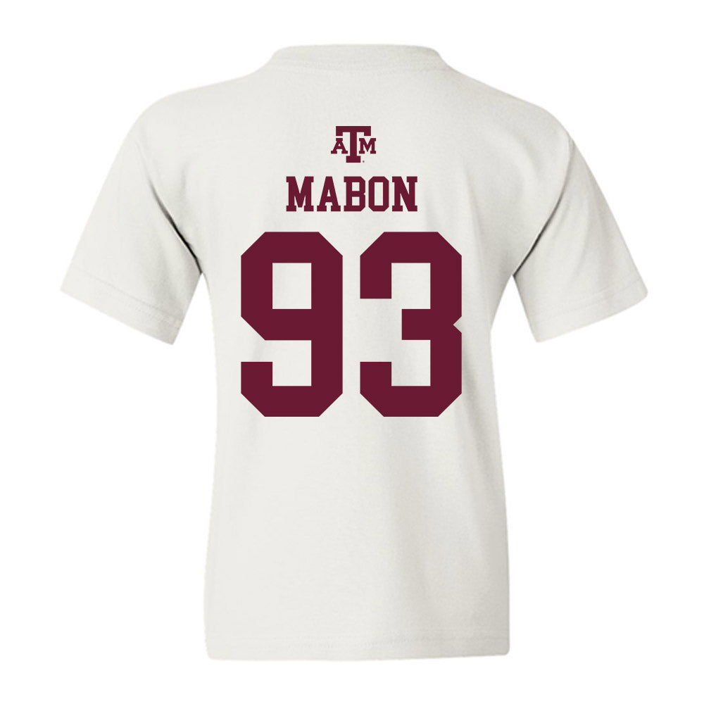 Texas A&M - NCAA Football : Nathan Mabon - White Out 2026 Youth T-Shirt-1