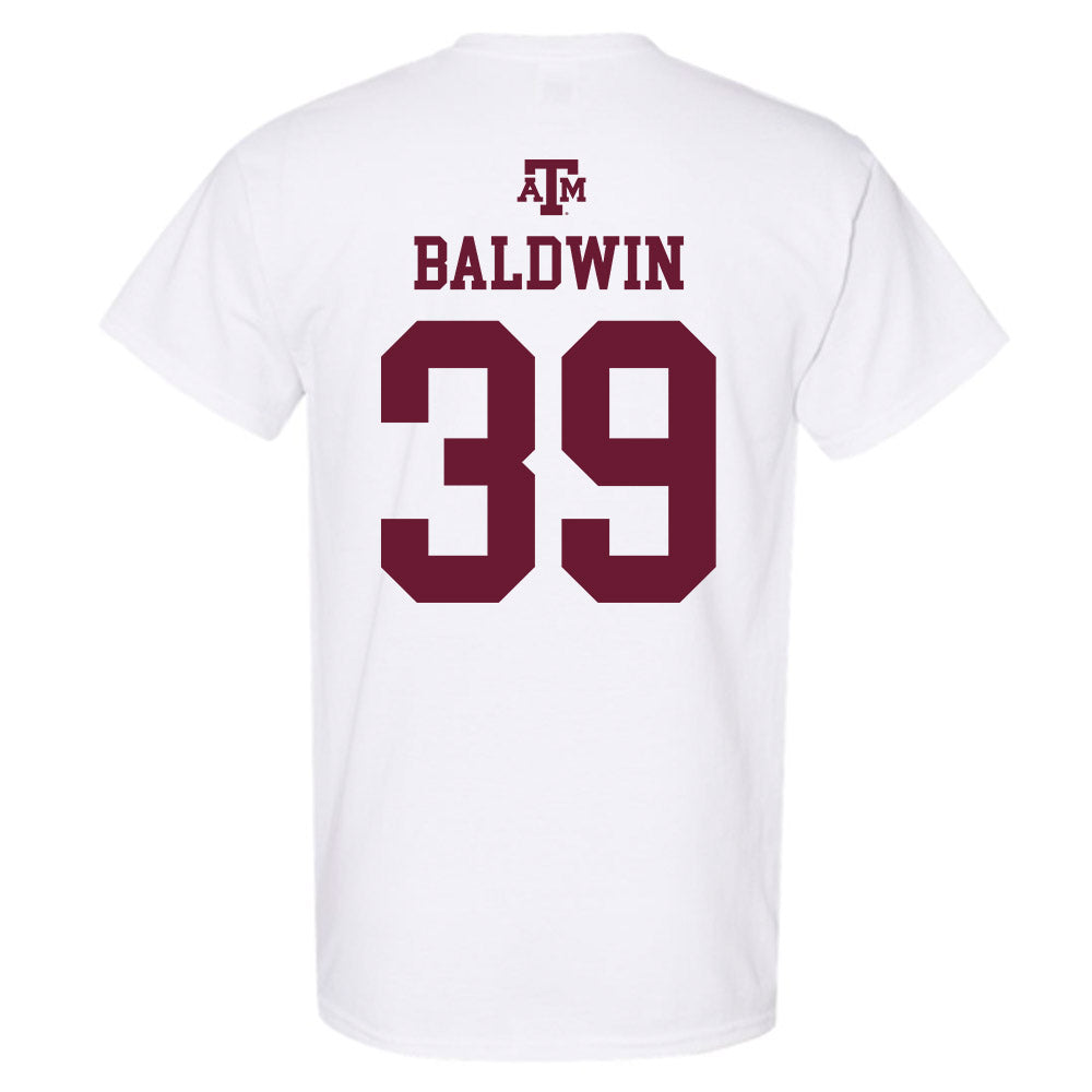 Texas A&M - NCAA Softball : DeeDee Baldwin - White Out 2026 T-Shirt-1
