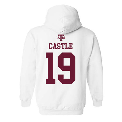 Texas A&M - NCAA Women's Volleyball : Kaia Castle - White Out 2026 Hooded Sweatshirt-1