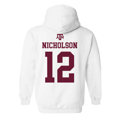 Texas A&M - NCAA Women's Volleyball : Lily Nicholson - White Out 2026 Hooded Sweatshirt-1