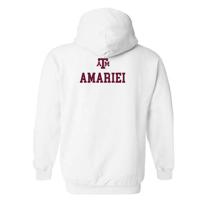 Texas A&M - NCAA Women's Tennis : Ilinca Amariei - White Out 2026 Hooded Sweatshirt-1