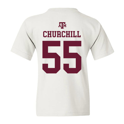 Texas A&M - NCAA Women's Soccer : Ireland Churchill - White Out 2026 Youth T-Shirt-1