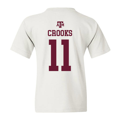 Texas A&M - NCAA Women's Soccer : Riley Crooks - White Out 2026 Youth T-Shirt-1