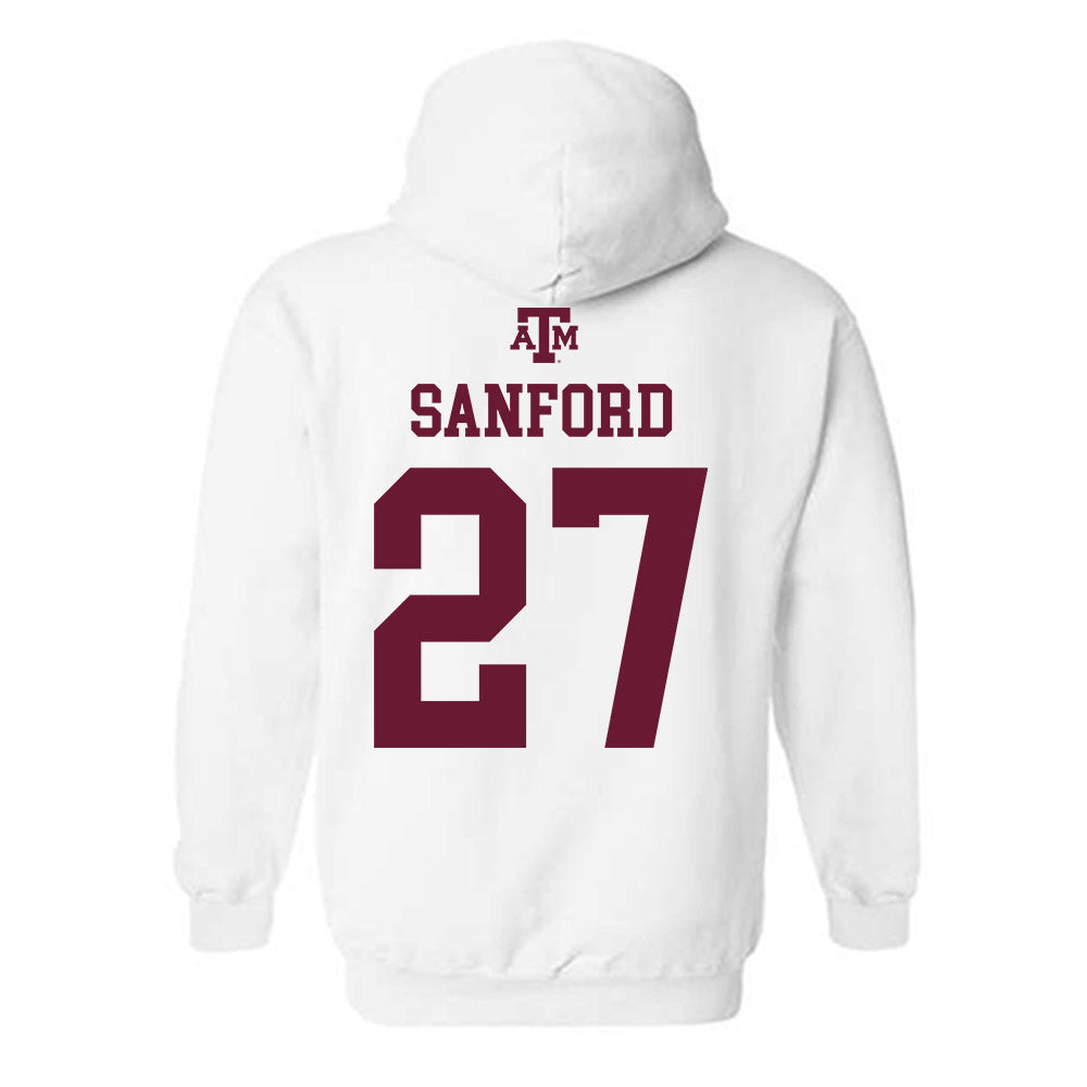 Texas A&M - NCAA Football : Daymion Sanford - White Out 2026 Hooded Sweatshirt-1