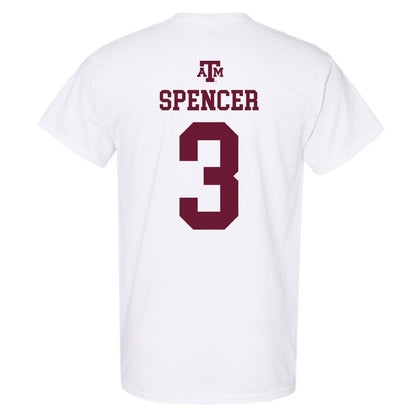 Texas A&M - NCAA Softball : Trinitey Spencer - White Out 2026 T-Shirt-1