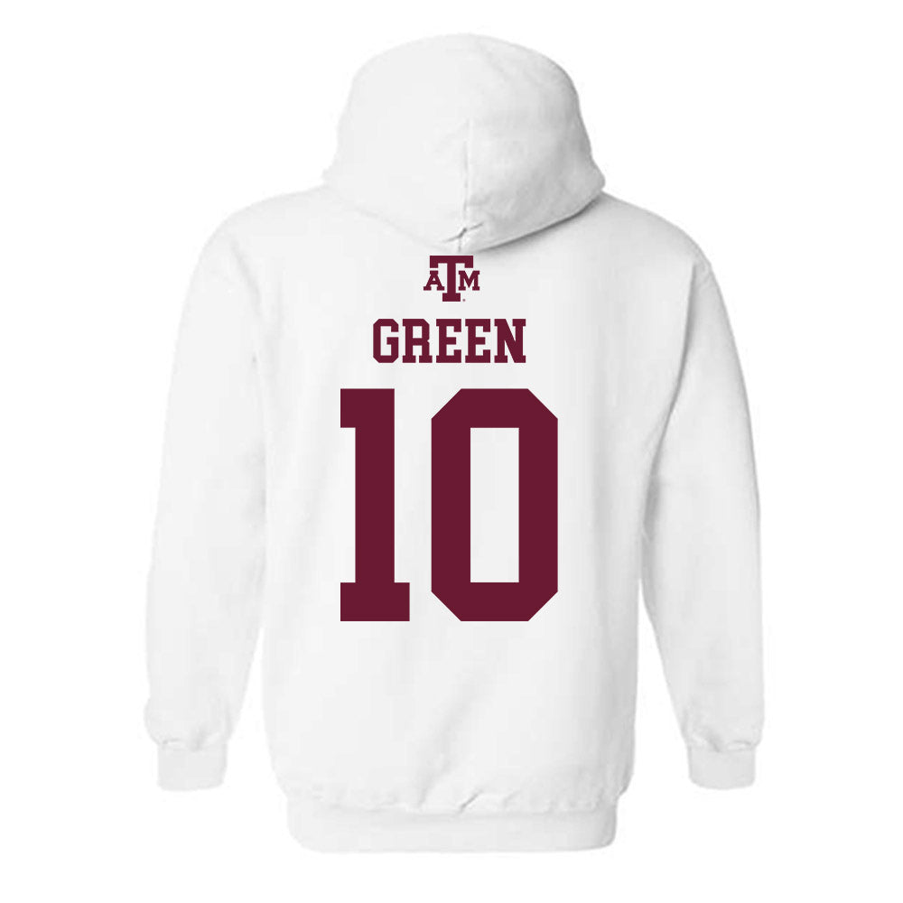 Texas A&M - NCAA Men's Basketball : Jeremiah Green - White Out 2026 Hooded Sweatshirt-1