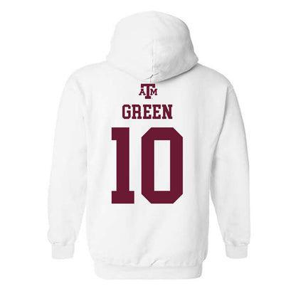 Texas A&M - NCAA Men's Basketball : Jeremiah Green - White Out 2026 Hooded Sweatshirt-1