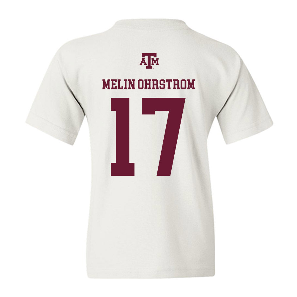 Texas A&M - NCAA Football : Theo Melin Ohrstrom - White Out 2026 Youth T-Shirt-1