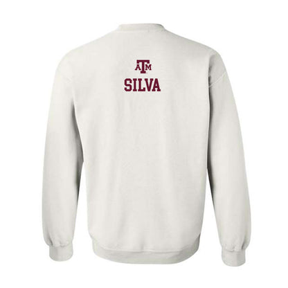 Texas A&M - NCAA Men's Tennis : Ethan Silva - White Out 2026 Crewneck Sweatshirt-1