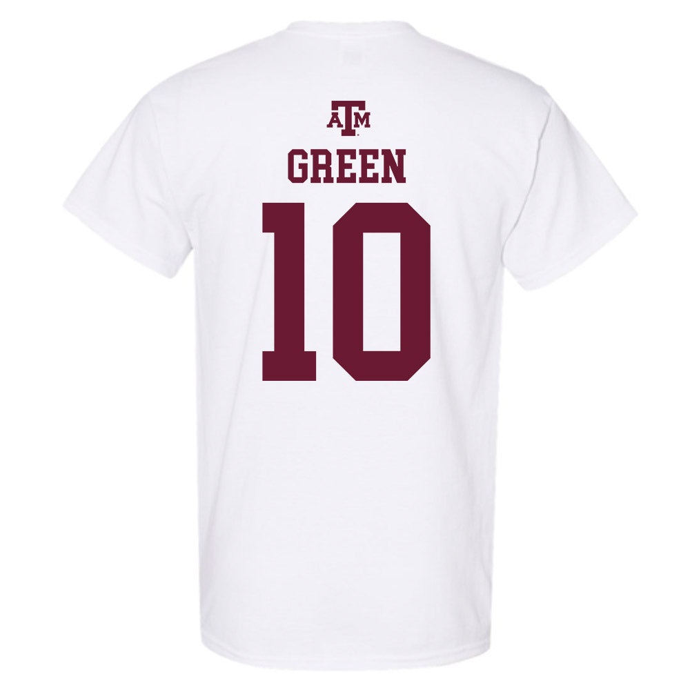 Texas A&M - NCAA Men's Basketball : Jeremiah Green - White Out 2026 T-Shirt-1
