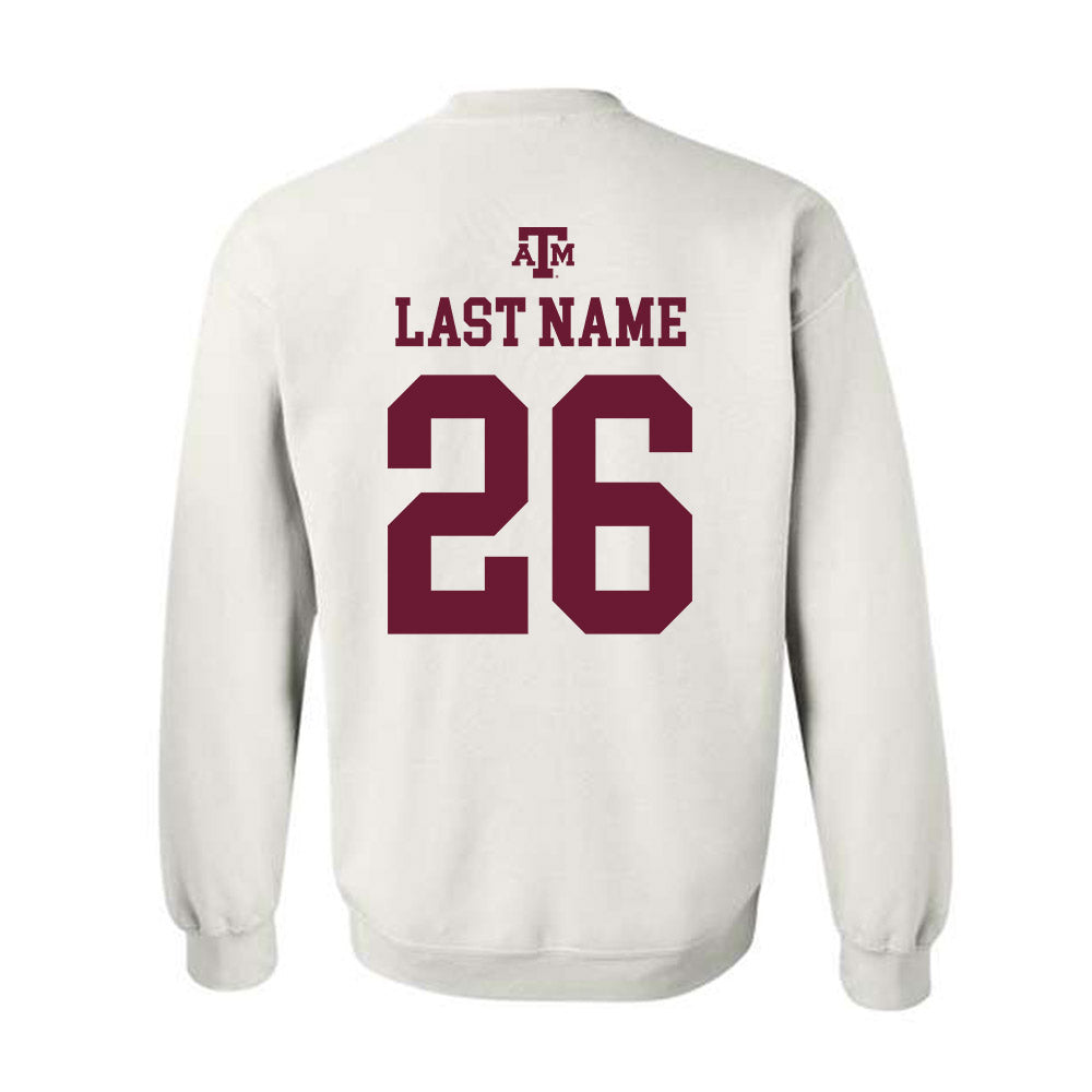 Texas A&M - NCAA Football : Layne Gerke - White Out 2026 Crewneck Sweatshirt-1