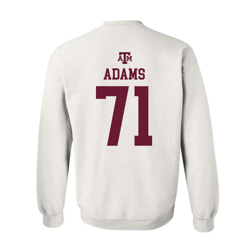 Texas A&M - NCAA Football : Tyree Adams - White Out 2026 Crewneck Sweatshirt-1