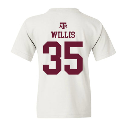 Texas A&M - NCAA Football : Isaiah Willis - White Out 2026 Youth T-Shirt-1