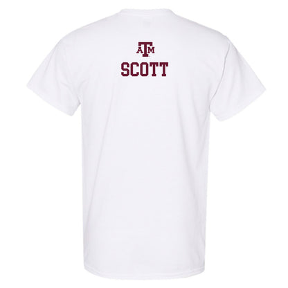 Texas A&M - NCAA Men's Track & Field : Jaqualon Scott - White Out 2026 T-Shirt-1