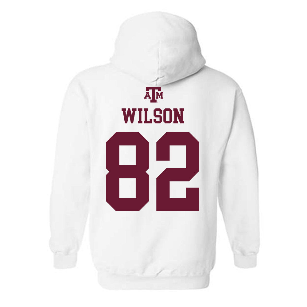 Texas A&M - NCAA Football : Jonah Wilson - White Out 2026 Hooded Sweatshirt-1
