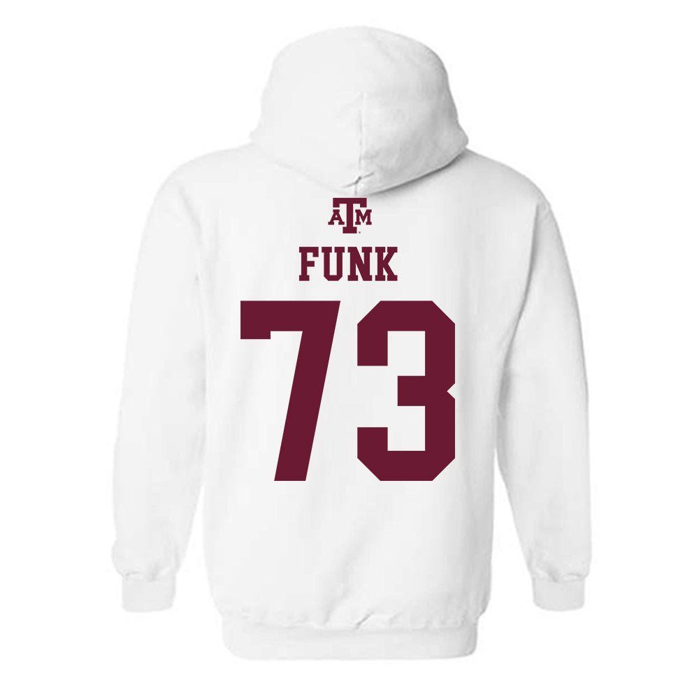Texas A&M - NCAA Football : Ashton Funk - White Out 2026 Hooded Sweatshirt-1