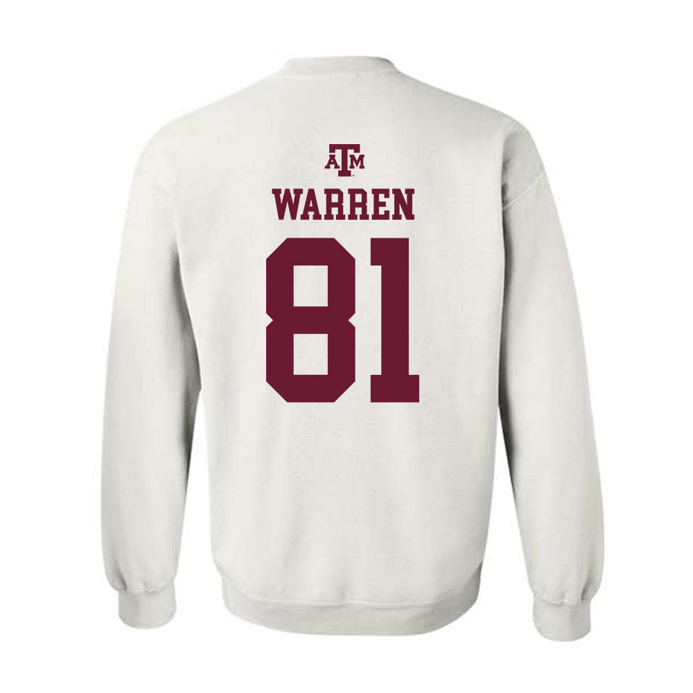 Texas A&M - NCAA Football : Jayden Warren - White Out 2026 Crewneck Sweatshirt-1