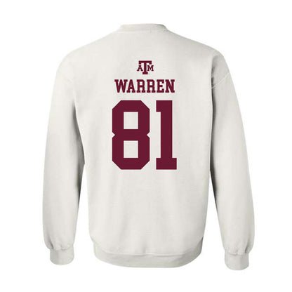 Texas A&M - NCAA Football : Jayden Warren - White Out 2026 Crewneck Sweatshirt-1