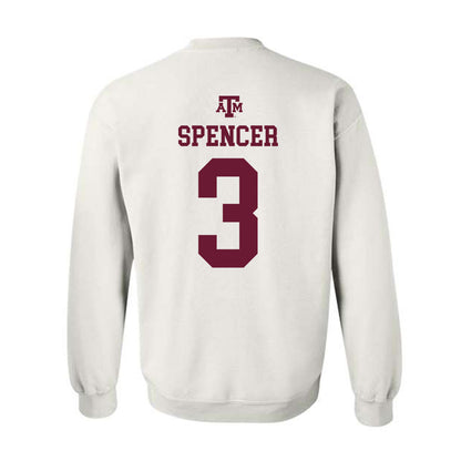 Texas A&M - NCAA Softball : Trinitey Spencer - White Out 2026 Crewneck Sweatshirt-1