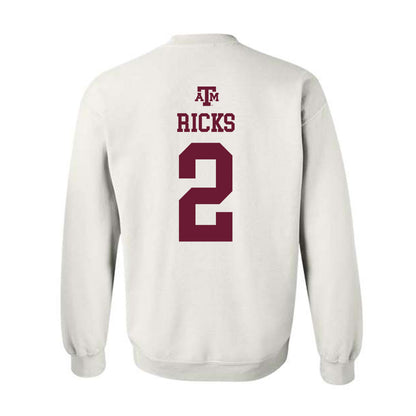 Texas A&M - NCAA Football : Dezz Ricks - White Out 2026 Crewneck Sweatshirt-1