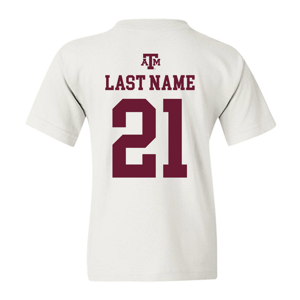 Texas A&M - NCAA Football : Taurean York - White Out 2026 Youth T-Shirt-1