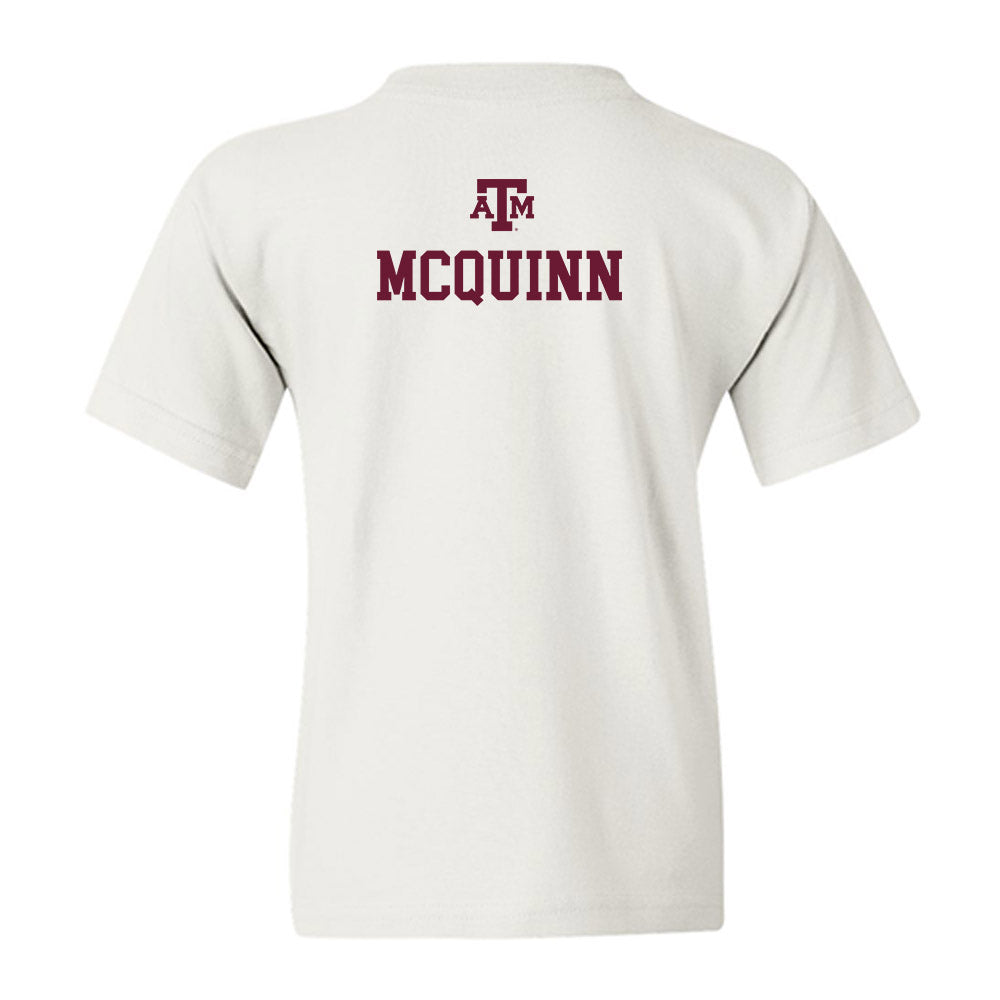 Texas A&M - NCAA Women's Swimming & Diving : Ella McQuinn - White Out 2026 Youth T-Shirt-1