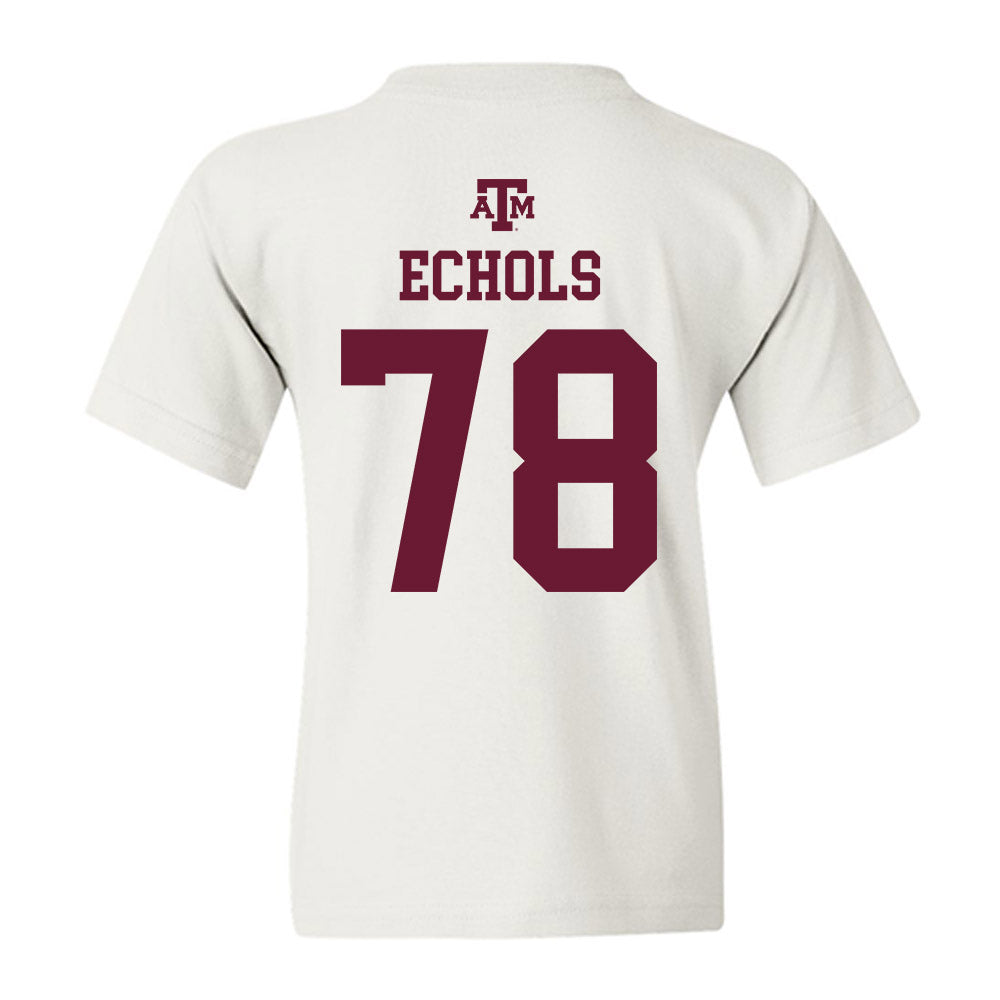 Texas A&M - NCAA Football : Coen Echols - White Out 2026 Youth T-Shirt-1