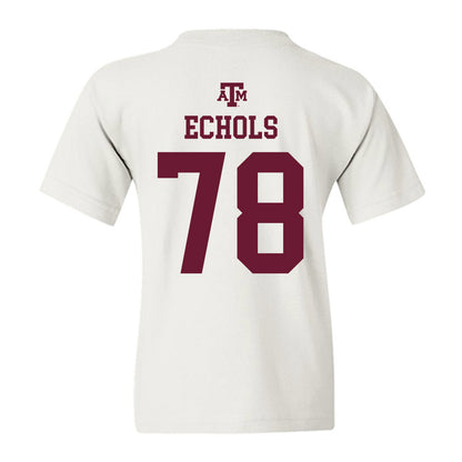 Texas A&M - NCAA Football : Coen Echols - White Out 2026 Youth T-Shirt-1