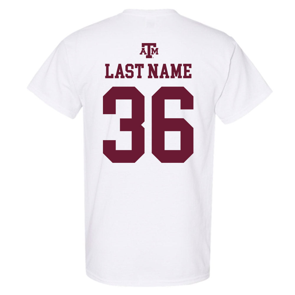 Texas A&M - NCAA Baseball : Cole Hubert - White Out 2026 T-Shirt-1