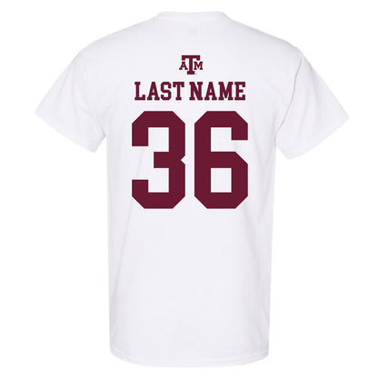 Texas A&M - NCAA Baseball : Cole Hubert - White Out 2026 T-Shirt-1