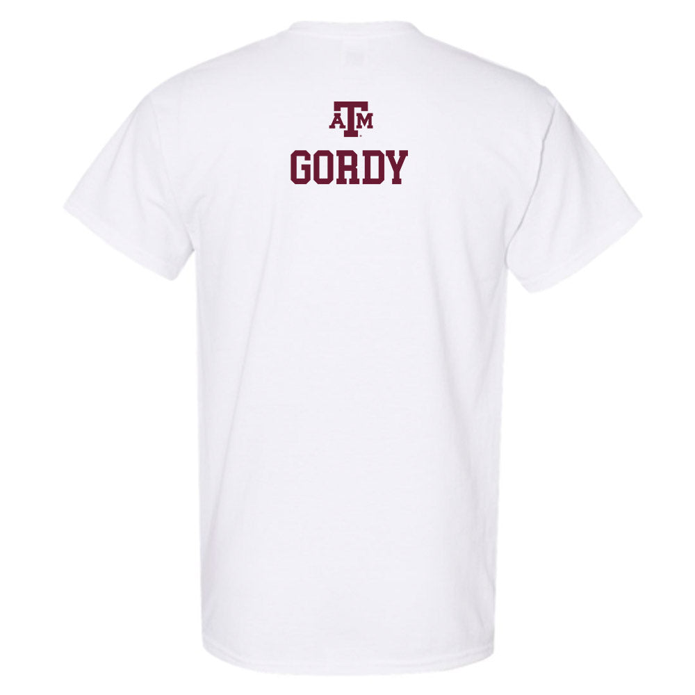 Texas A&M - NCAA Men's Cross Country : Carter Gordy - White Out 2026 T-Shirt-1