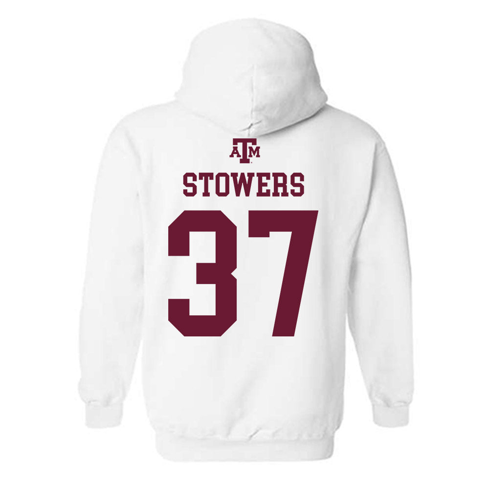 Texas A&M - NCAA Women's Volleyball : Kyndal Stowers - White Out 2026 Hooded Sweatshirt-1