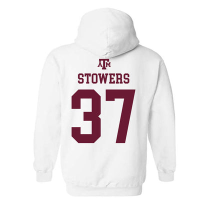 Texas A&M - NCAA Women's Volleyball : Kyndal Stowers - White Out 2026 Hooded Sweatshirt-1