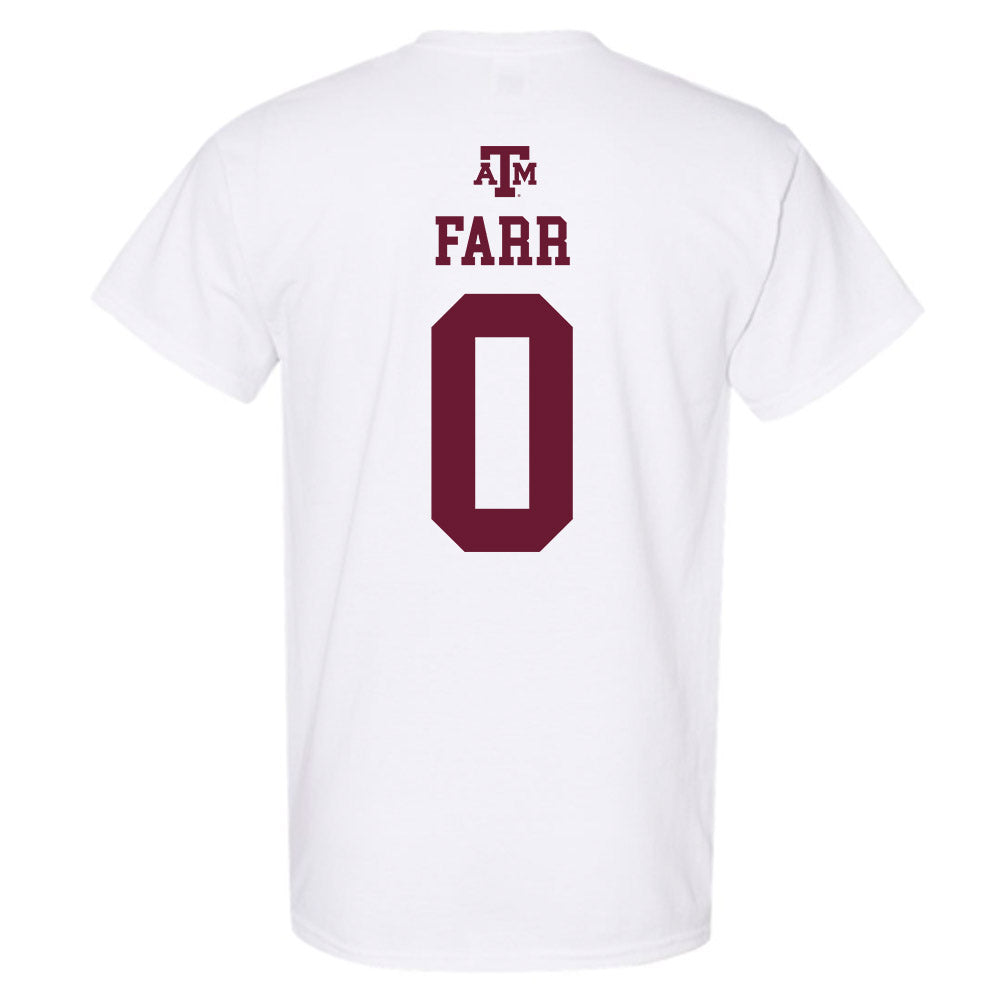 Texas A&M - NCAA Baseball : Sawyer Farr - White Out 2026 T-Shirt-1