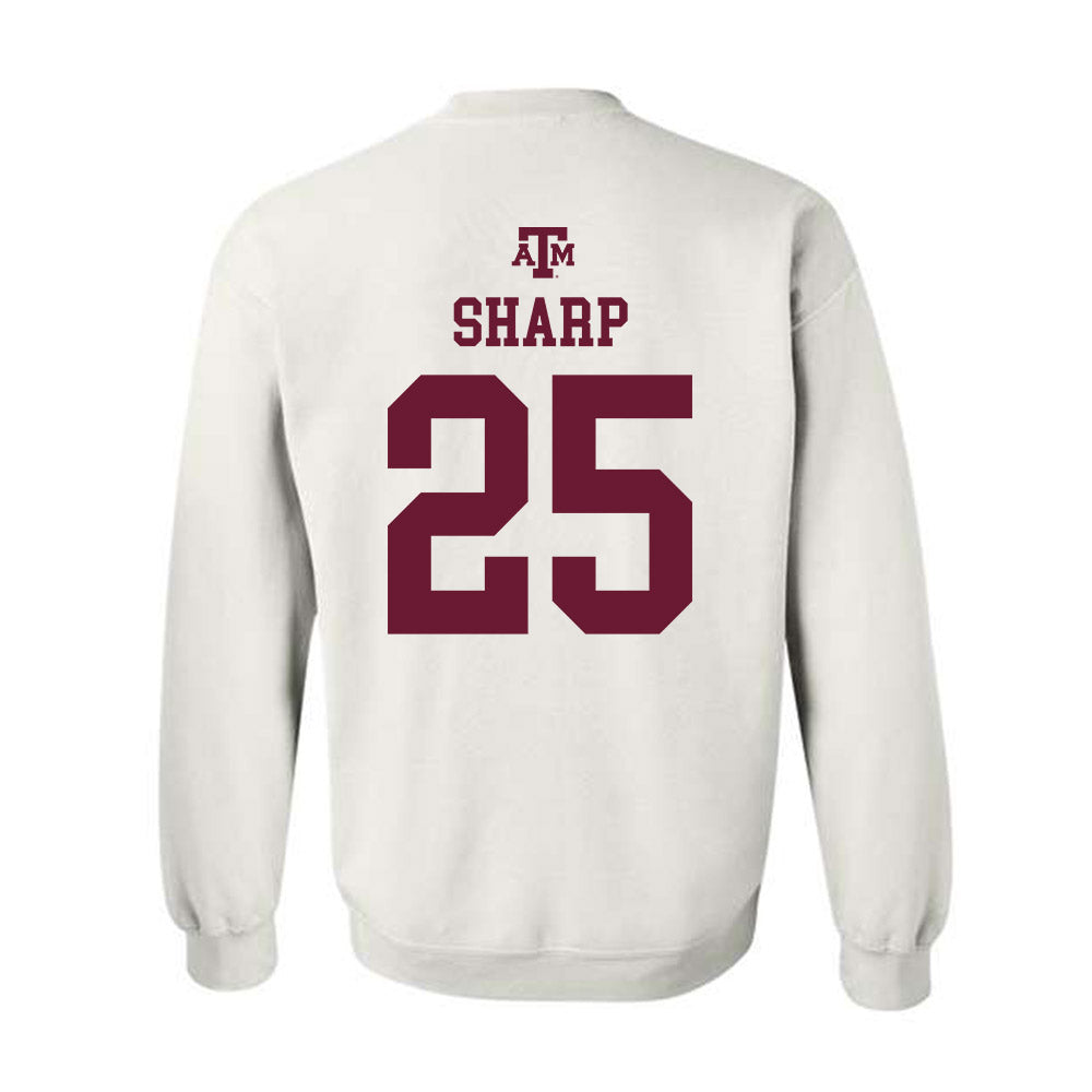 Texas A&M - NCAA Women's Volleyball : Eliza Sharp - White Out 2026 Crewneck Sweatshirt-1